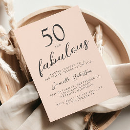 Femtio och fantastisk rosa 50-årsfest inbjudningar