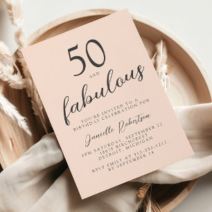 Femtio och fantastisk rosa 50-årsfest inbjudningar