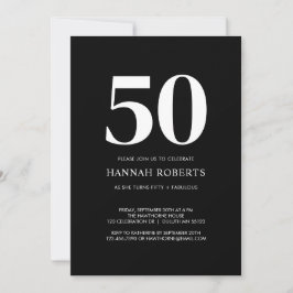 Femtio och fantastisk rosa 50-årsfirande inbjudningar