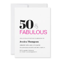 Femtio och fantastisk rosa typografi 50-årsdag