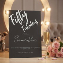 Femtio och fantastisk svart skrift 50-årsdag