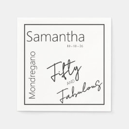 Femtio och Fantastisk Svart Vit 50-årsdag Pappersservett