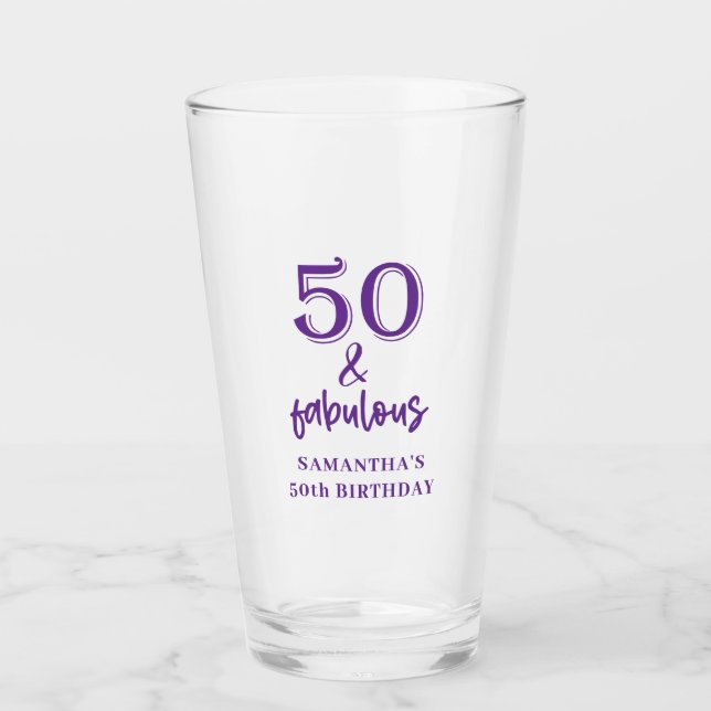 Femtio och fantastiska femtionde födelsedagen glaskopp (Framsida)
