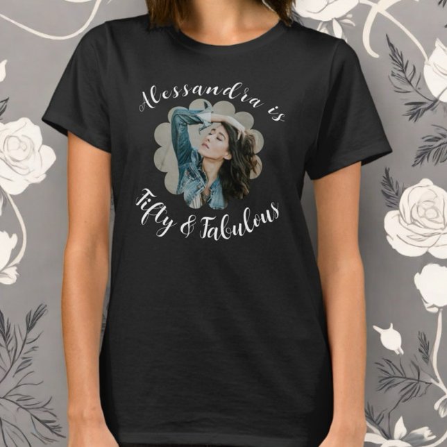 Femtio och fantastiska fotomonogramkalligrafi t shirt (Skapare uppladdad)