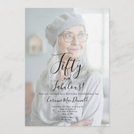 Femtio och fantastiskt foto 50-årsfest inbjudningar