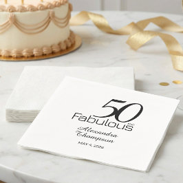 Femtio och fantastiskt Namndatum 50-årsfirande Pappersservett