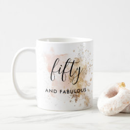 Femtio och femtio Chic av kvinnlig födelsedag Kaffemugg
