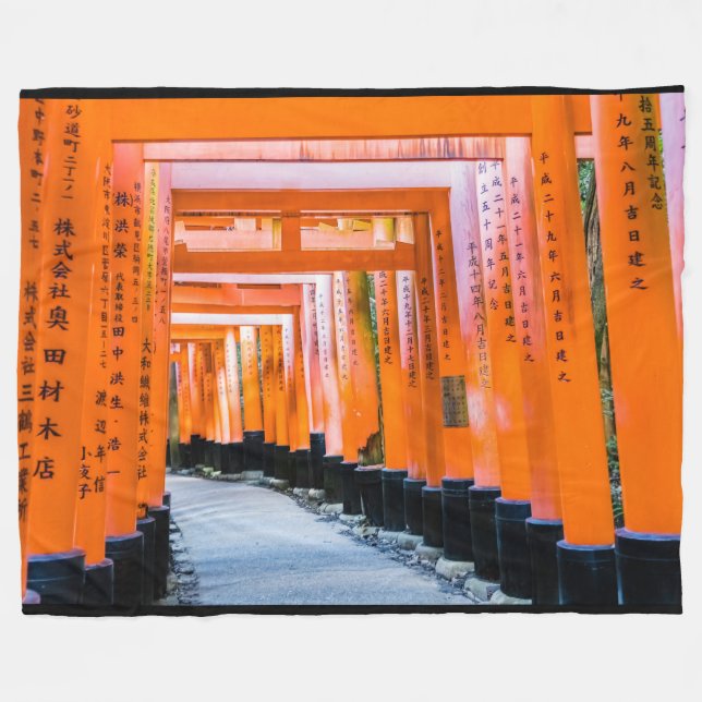 Femtio orangar - Senbon Torii, Kyoto Fleecefilt (Framsidan (Horisontell))