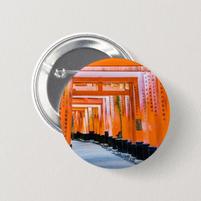 Femtio orangar - Senbon Torii, Kyoto Knapp (Framsida & baksida)