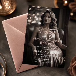Femtio Såg Aldrig Bättre Ut Rose Gold Magazine Föd Inbjudningar
