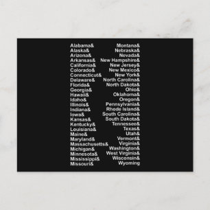 Femtio Stater Ampersand List USA Vykort