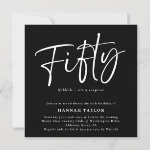 Femtio svarta vita, modern femtionde födelsedagen inbjudningar
