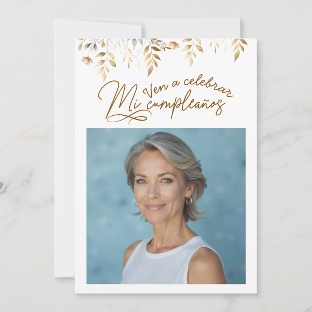 Femtioårs födelsedagsinbjudan med foto inbjudningar (Framsida)