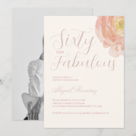 Femtioårsfirande Soft rosa pastell foto Inbjudningar