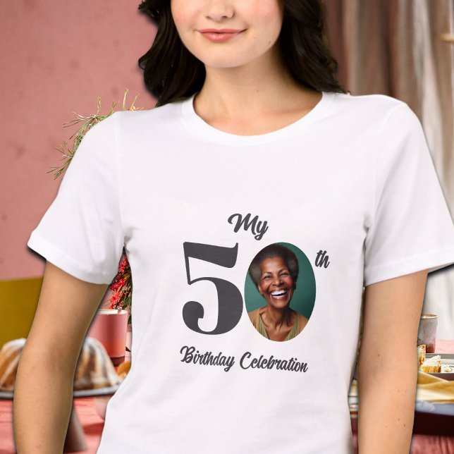 Femtioårsfödelsedagsfoto  t shirt (Skapare uppladdad)