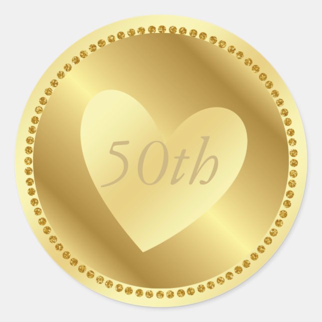 femtioårsjubileum för guld runt klistermärke (Framsida)