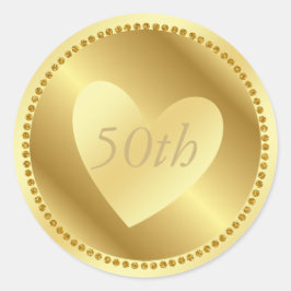 femtioårsjubileum för guld runt klistermärke