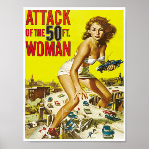 Femtiofots kvinna Vintage Science fiction Poster