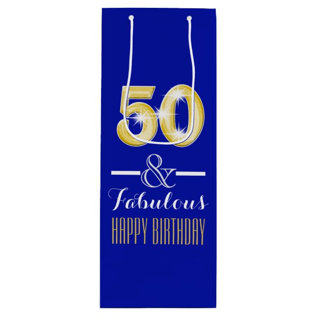 Femtionde 50th födelsedagvinflaska (Framsidan)