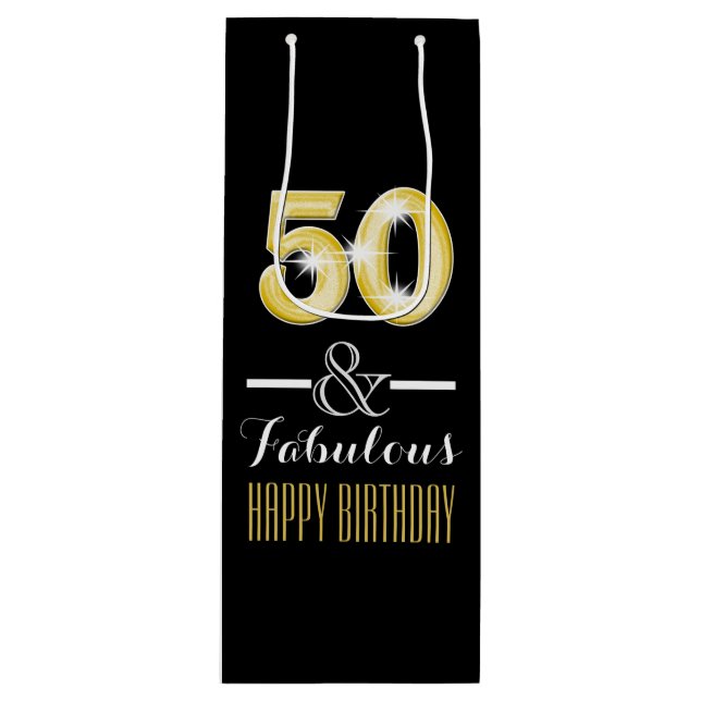Femtionde 50th födelsedagvinflaska (Framsidan)