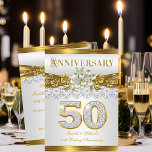 Femtionde Bröllop-årsdagen för vitboken Party Guld Inbjudningar<br><div class="desc">50-årsdagen för Bröllop Party Golden, Elite White Snöre Pearl Guld Blommigt Silver och Diamond Pearl med Diamond Gems. Elegant Guld och Diamond White 50 Jewel Image. Inbjudan till elegant Firande-partiet. Anpassa med din egen information. Zizzago-inbjudningar. Party inbjudningskort Template Zizzago skapat den här designen. NOTERA ATT bilder INTE är diamanter eller...</div>