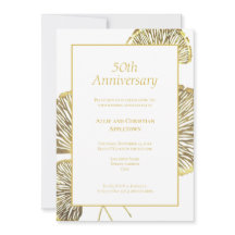 Femtionde Bröllop-årsdagen Golden Gingko Biloba Lö