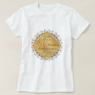 Femtionde Bröllop-årsdagen Golden Ochre T Shirt