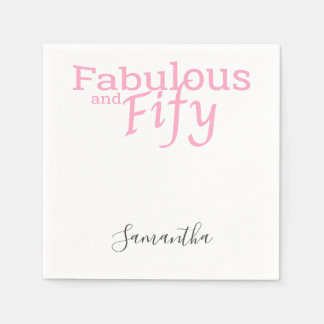 Femtionde födelsedagen 50 och Fabulous Rosa Party Pappersservett