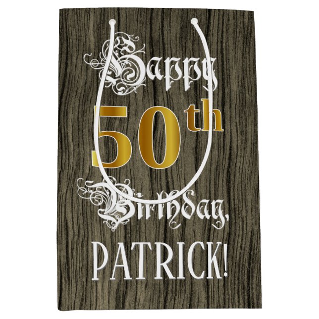 Femtionde födelsedagen: Faux Guld look & Faux Wood (Framsidan)