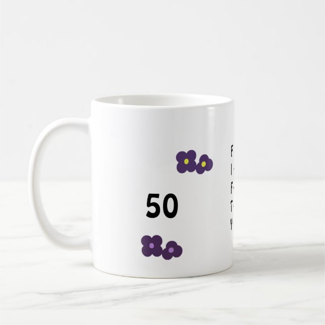 Femtionde födelsedagen kaffemugg (Vänster)