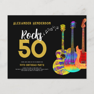 Femtionde Födelsedagsfesten Guitars Sten 50 budget Flygblad