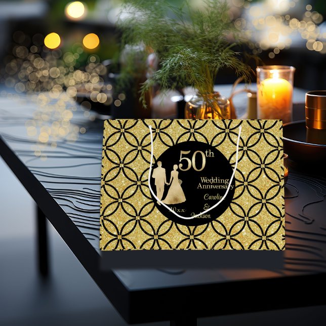 Femtionde Guld-paret Bröllop-årsdagen Glitter (Skapare uppladdad)