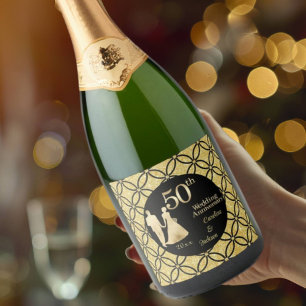 Femtionde Guld-paret Bröllop-årsdagen Glitter