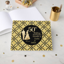 Femtionde Guld-paret Bröllop-årsdagen Glitter