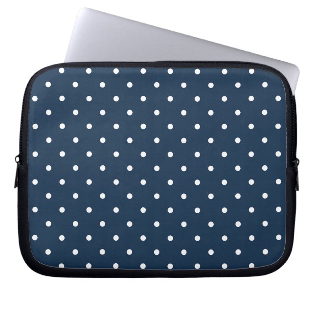 Femtiotalet utformar blåttPolka pricker bärbar Laptop Sleeve (Framsidan)