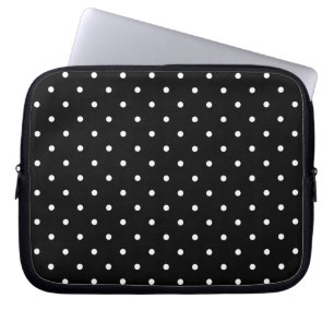 Femtiotalet utformar svart Polka pricker bärbar Laptop Sleeve