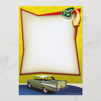 FemtioTals Hot Rod Drive In Festinladningar Inbjudningar