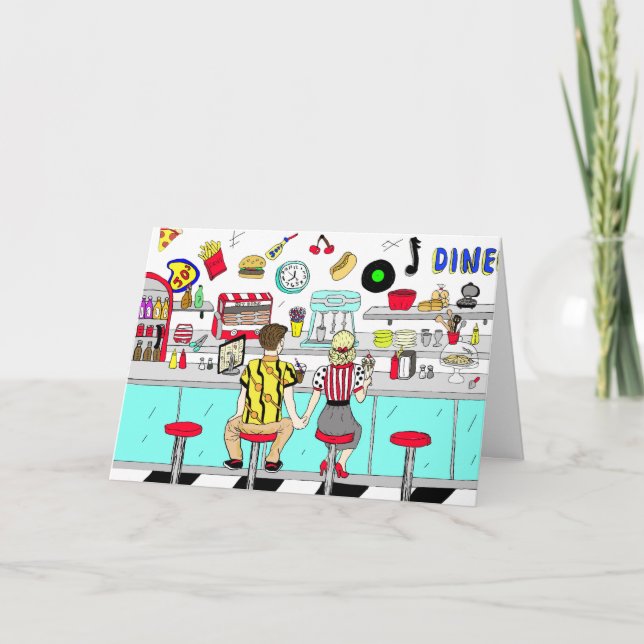 Femtitals Retro Paret årsdag Kort (Framsida)