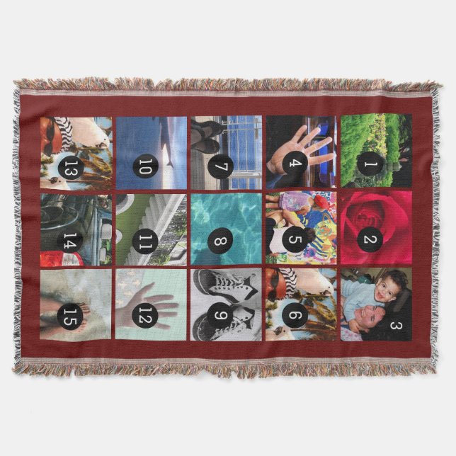 Femton av dina foto Burgundy ditt egna original Mysfilt (Framsidan)