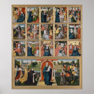 Femton mystister i Rosary Helig Religiösa Poster