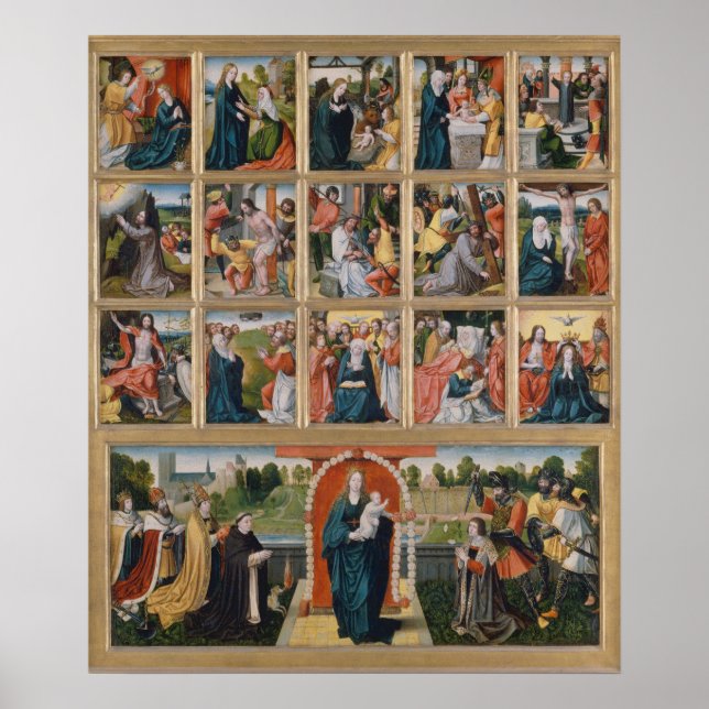 Femton mystister i Rosary Helig Religiösa Poster (Framsidan)