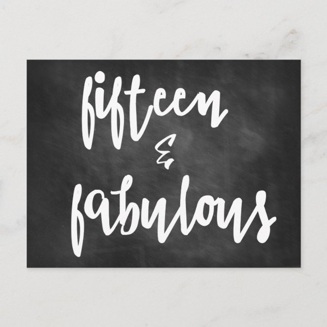 Femton och Fabulous Quinceanera 15:e födelsedagsko Vykort (Framsida)