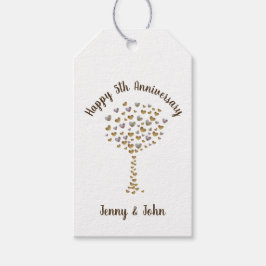 Femtonårsdagen av bröllop-årsdagen för fjäril träd presentetikett
