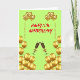 Femtonårsdagen av Bröllop Kärlek och Joy Tack Kort