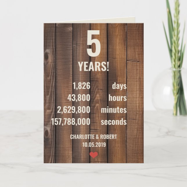 Femtonårsdagen bröllop kort (Framsida)