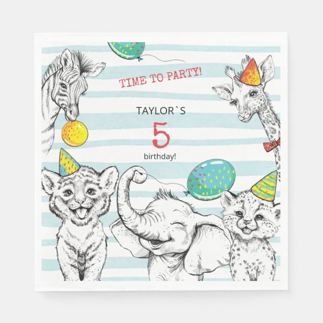 Femtonårsdagen Party Pappersservett (Framsidan)