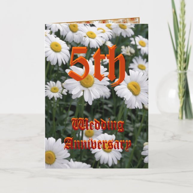 Femtonårsjubiléet bröllop - Daisy Kort (Framsida)