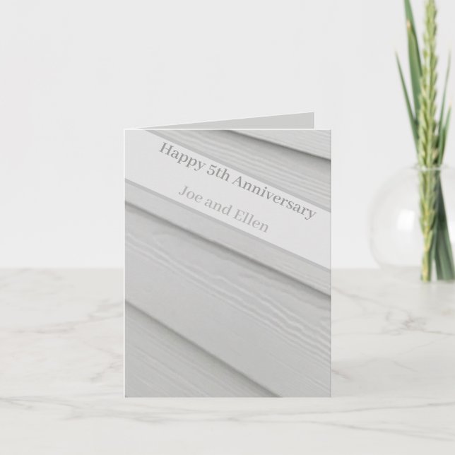 Femtonårsjubiléet Wood, redigerbart Kort (Framsida)