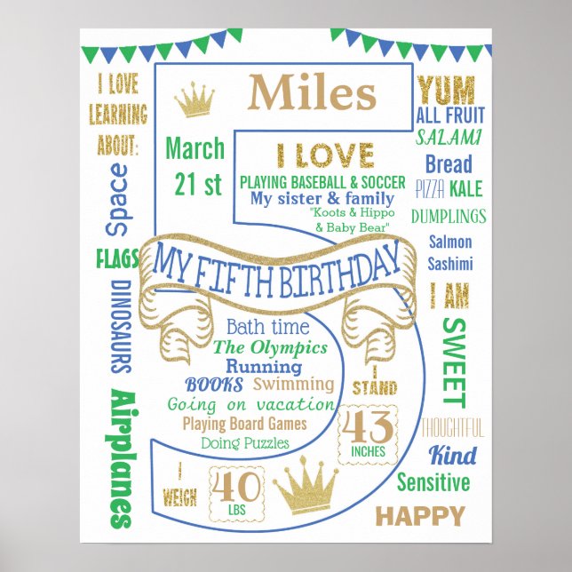 Femtonårsskylt poster banderolltavla (Framsidan)