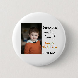 Femtonårsspel på pojkfoto namn, modernt datum knapp